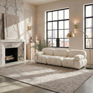 Safavieh Abstract Hand Tufted Wool Area Rug in Warm Beige Brown for Living Room Decor ABT468N-9