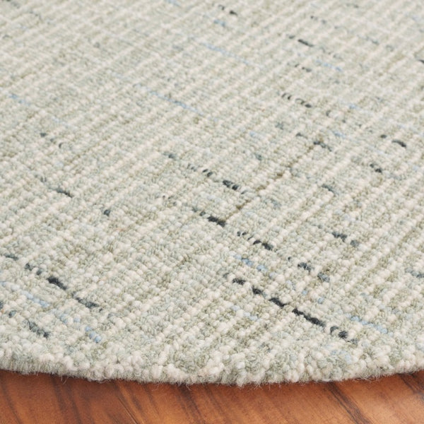 Safavieh Abstract Hand Tufted Wool Round Rug in Sage Ivory for Bedroom or Entryway ABT468W-4R