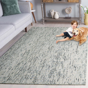 Safavieh Abstract 468 Hand Tufted Modern Rug Green / Ivory Wool Pile