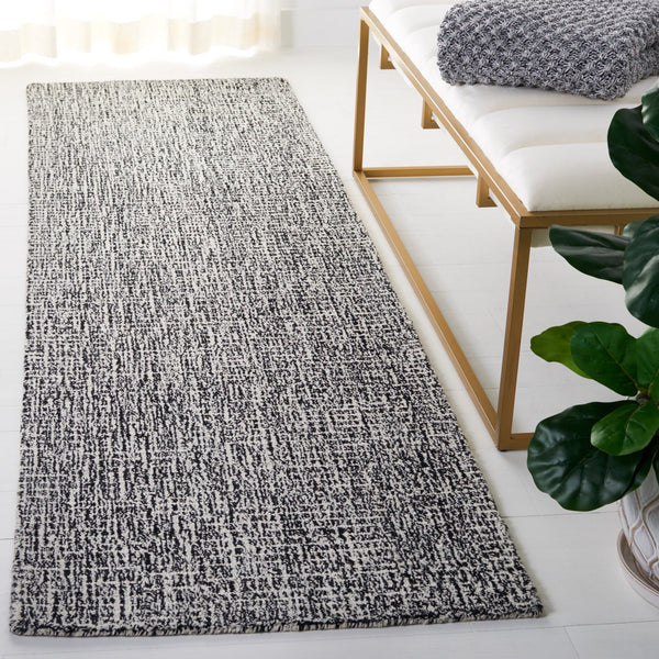 Safavieh Abstract Hand-tufted Wool Runner Rug - Luxurious Design For Elegant Hallways And Living Spaces Black ,Ivory Wool Abt468z-68