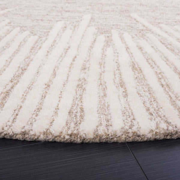 Safavieh Abstract Geometric Round Wool Rug Hand Tufted Ivory Soft Pile Living Room Accent ABT478A-10R
