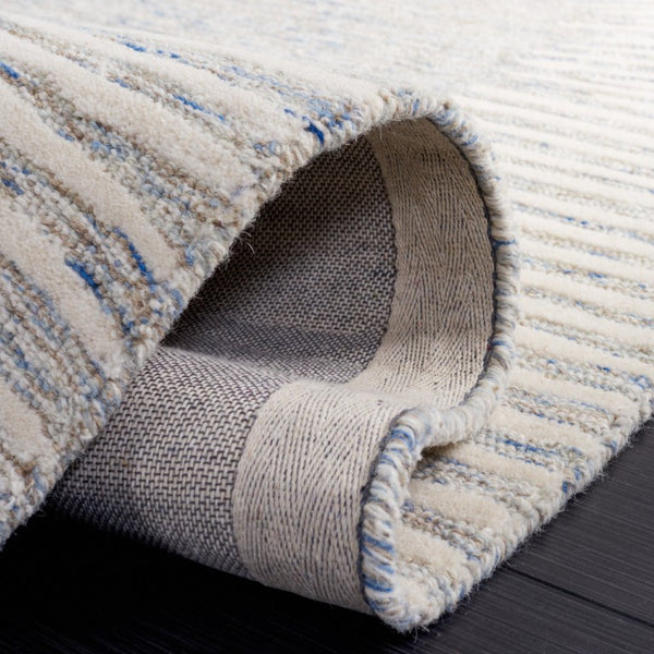 Safavieh Abstract Geometric Wool Runner Rug Hand Tufted Blue Ivory for Hallway Entryway ABT478M-26
