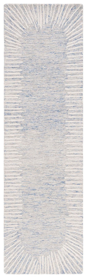 Safavieh Abstract Geometric Wool Runner Rug Hand Tufted Blue Ivory for Hallway Entryway ABT478M-26