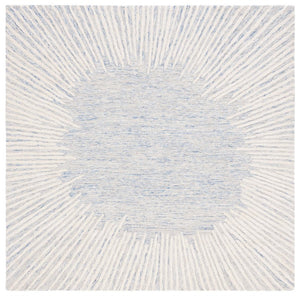 Safavieh Abstract Geometric Wool Rug Hand Tufted Blue Ivory Low Pile Contemporary Floor Accent ABT478M-4SQ