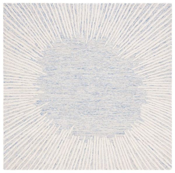 Safavieh Abstract Hand Tufted Wool Area Rug Geometric Blue Ivory Square Living Room Accent ABT478M-8SQ
