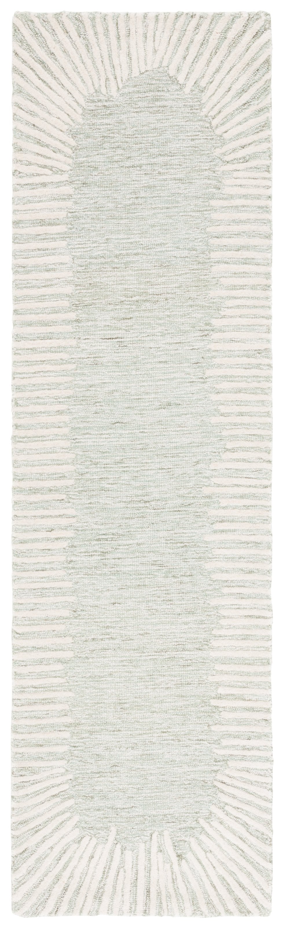 Safavieh Abstract Modern Hand-tufted Area Rug In Luxurious Wool-cotton Blend For Stylish Home Décor Enhancement Sage ,Ivory 85% Wool,15% Cotton Abt478w-6sq