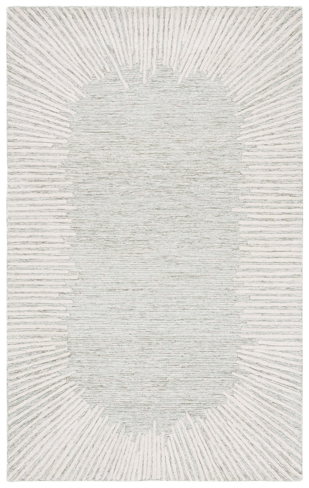 Safavieh Abstract Modern Hand-tufted Area Rug In Luxurious Wool-cotton Blend For Stylish Home Décor Enhancement Sage ,Ivory 85% Wool,15% Cotton Abt478w-6sq