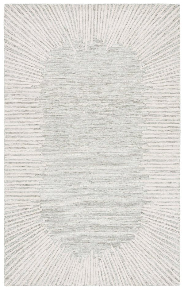 Safavieh Abstract Modern Hand-tufted Area Rug In Luxurious Wool-cotton Blend For Stylish Home Décor Enhancement Sage ,Ivory 85% Wool,15% Cotton Abt478w-6sq
