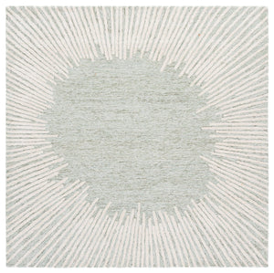 Safavieh Abstract Modern Hand-tufted Area Rug In Luxurious Wool-cotton Blend For Stylish Home Décor Enhancement Sage ,Ivory 85% Wool,15% Cotton Abt478w-6sq