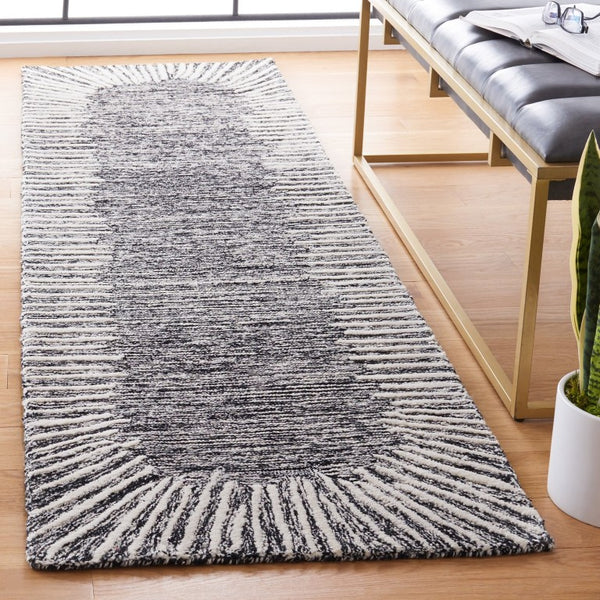 Safavieh Abstract Hand Tufted Wool Runner Rug Bold Geometric Pattern for Hallway or Entryway ABT478Z-212