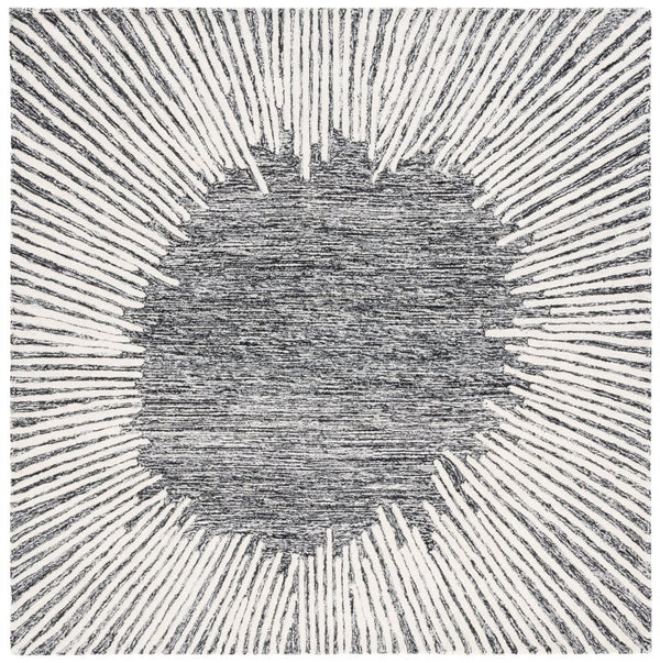 Safavieh Abstract Geometric Hand Tufted Wool Rug Bold Black Ivory Accent for Modern Interiors ABT478Z-4SQ
