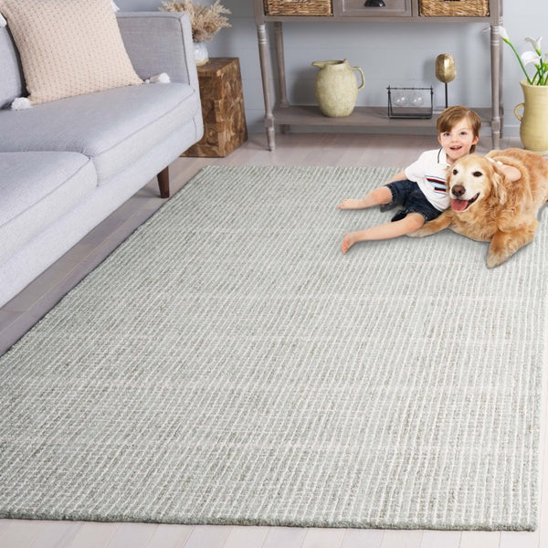 Safavieh Abstract Hand Tufted Wool Cotton Area Rug Sage Ivory Tones for Living Spaces 6' x 9' ABT482W-6