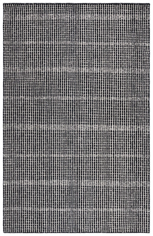 Safavieh Abstract Hand-Tufted Black And Ivory Area Rug — Abstract Linear Design, Wool-Cotton Blend, Gallery-Ready Ambiance 8'-0" x 8'-0" ABT482Z-8SQ