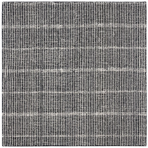 Safavieh Abstract Hand-Tufted Black Ivory Runner Rug — Wool-Cotton 3/8" Low Pile, Modern Abstract Hallway Accent 2'-3" x 12'-0" ABT482Z-212