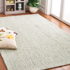 Safavieh Abstract Modern Hand-tufted Wool-cotton Area Rug For Elegant Living Spaces And Timeless Style Green ,Ivory 85% Wool,15% Cotton Abt484y-8sq
