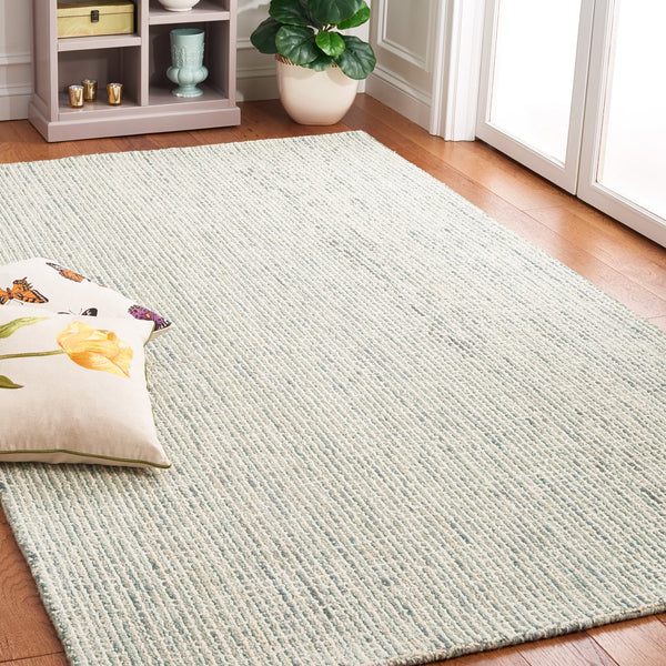 Safavieh Abstract Hand-tufted Area Rug - Luxurious Wool & Cotton Blend For Elegant Home Decor Enhancement Green ,Ivory 85% Wool,15% Cotton Abt484y-4r