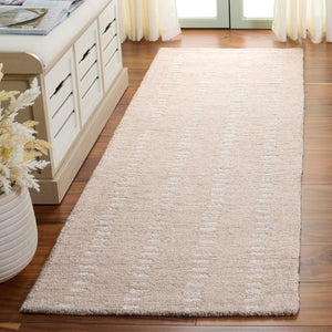 Safavieh Abstract Hand Tufted Wool Chenille Rug Neutral Beige Ivory for Modern Living Rooms 2'-3" x 7'-0" ABT498B-27