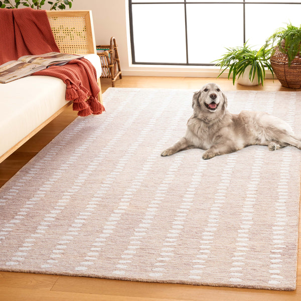 Safavieh Abstract Hand-Tufted Beige Ivory Area Rug — Wool-Chenille-Cotton Low Pile, Modern Abstract Charm 3'-0" x 3'-0" ABT498B-3SQ