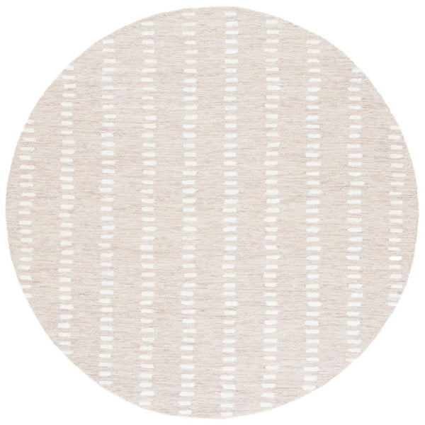 Safavieh Abstract Hand Tufted Wool Chenille Rug Neutral Beige Ivory for Modern Living Rooms 5'-0" x 5'-0" ABT498B-5R