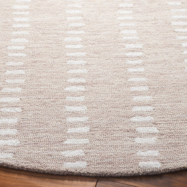 Safavieh Abstract Hand Tufted Wool Chenille Rug Neutral Beige Ivory for Modern Living Rooms 7'-0" x 7'-0" - A ABT498B-7R