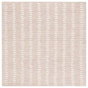Safavieh Abstract Hand Tufted Wool Chenille Rug Neutral Beige Ivory for Modern Living Rooms 7'-0" x 7'-0" - B ABT498B-7SQ