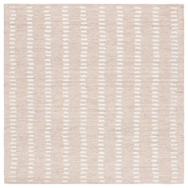 Safavieh Abstract Hand Tufted Wool Chenille Rug Neutral Beige Ivory for Modern Living Rooms 7'-0" x 7'-0" - B ABT498B-7SQ