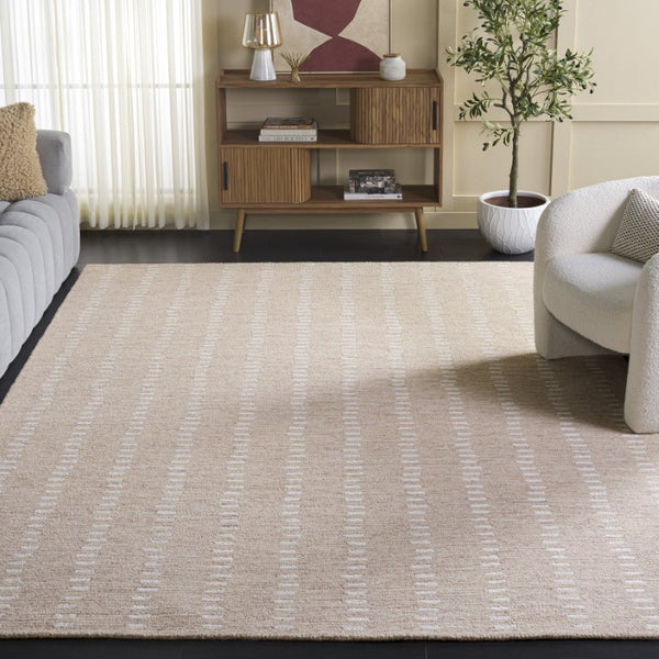 Safavieh Abstract Hand Tufted Wool Chenille Rug Neutral Beige Ivory for Modern Living Rooms 9'-0" x 12'-0" ABT498B-9