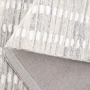 Safavieh Abstract Hand-Tufted 9X12 Silver Ivory Rug – Plush 70% Wool Abstract Geometric Design For Living Spaces ABT498G-9