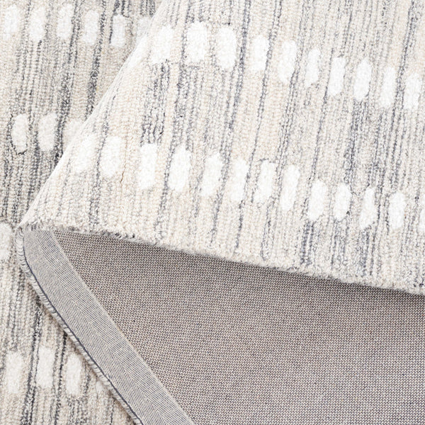 Safavieh Abstract Hand-Tufted 9X12 Silver Ivory Rug – Plush 70% Wool Abstract Geometric Design For Living Spaces ABT498G-9