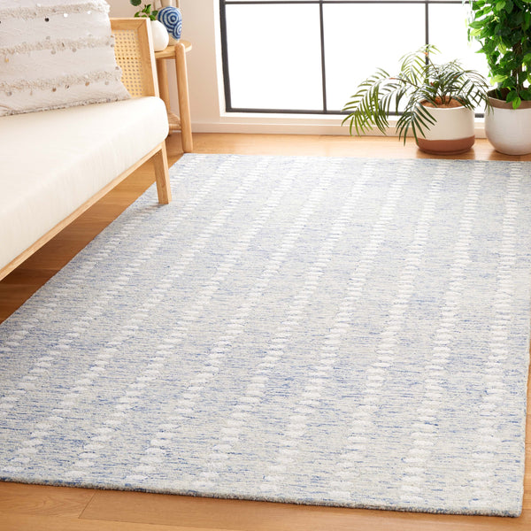 Safavieh Abstract Hand-tufted Area Rug In Grey And Ivory - Modern Luxury For Your Living Space, 9x12 Feet Blue ,Ivory 70% Wool,20% Chenil,10% Cotton Abt498m-25
