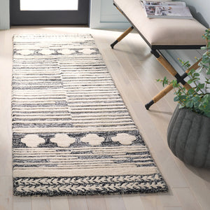 Safavieh Abstract Chic Hand-tufted Area Rug In Grey And Ivory - Modern Elegance For Your Home Décor Black ,Ivory 80% Wool,20% Cotton Abt559z-6r