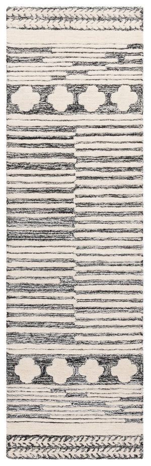 Safavieh Abstract 559 Hand Tufted Contemporary Rug Black / Ivory 80% Wool, 20% Cotton