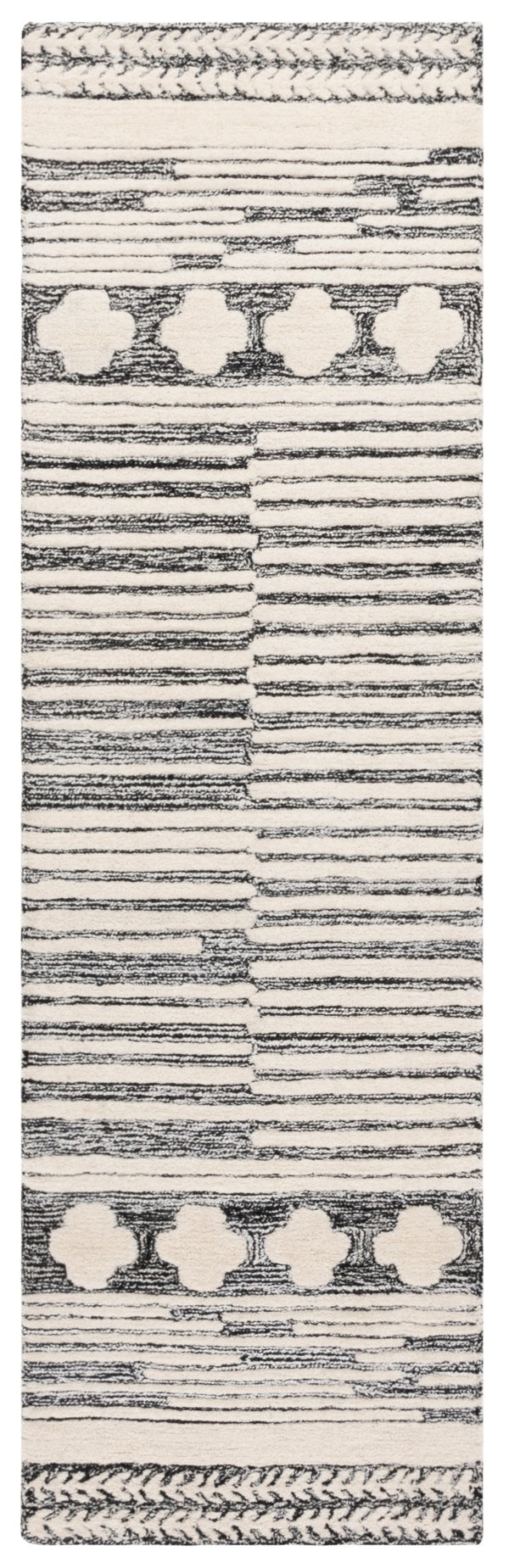 Safavieh Abstract 559 Hand Tufted Contemporary Rug Black / Ivory 80% Wool, 20% Cotton