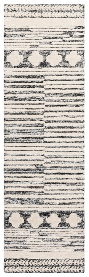 Safavieh Abstract Chic Hand-tufted Area Rug In Grey And Ivory - Modern Elegance For Your Home Décor Black ,Ivory 80% Wool,20% Cotton Abt559z-6r