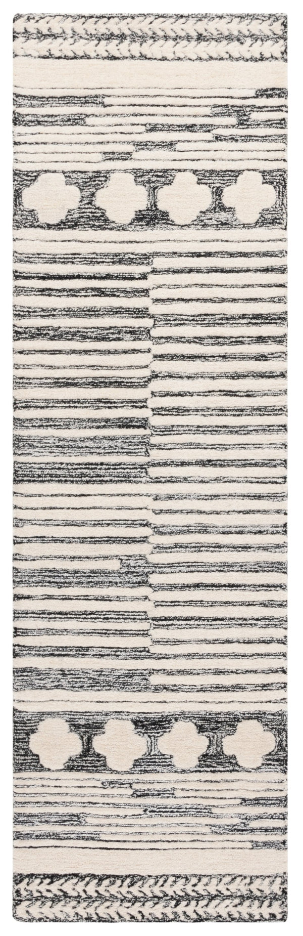 Safavieh Abstract Chic Hand-tufted Area Rug In Grey And Ivory - Modern Elegance For Your Home Décor Black ,Ivory 80% Wool,20% Cotton Abt559z-6r