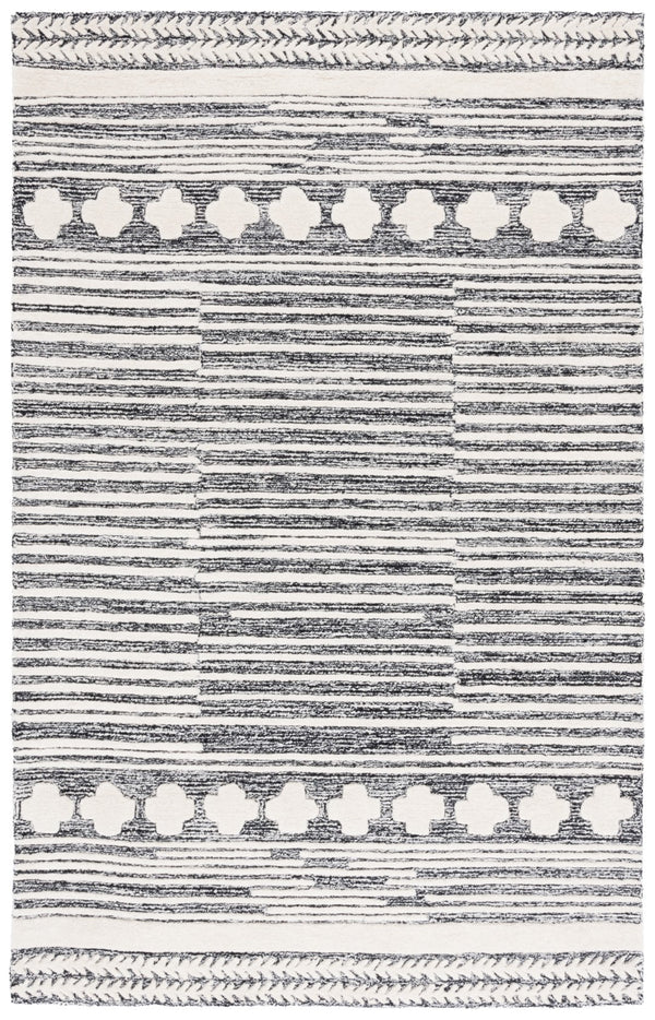 Safavieh Abstract 559 Hand Tufted Contemporary Rug Black / Ivory 80% Wool, 20% Cotton