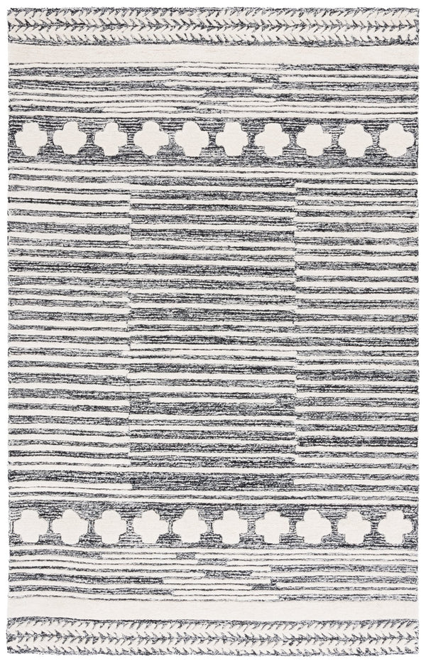 Safavieh Abstract Chic Hand-tufted Area Rug In Grey And Ivory - Modern Elegance For Your Home Décor Black ,Ivory 80% Wool,20% Cotton Abt559z-6r