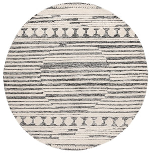Safavieh Abstract Chic Hand-tufted Area Rug In Grey And Ivory - Modern Elegance For Your Home Décor Black ,Ivory 80% Wool,20% Cotton Abt559z-6r
