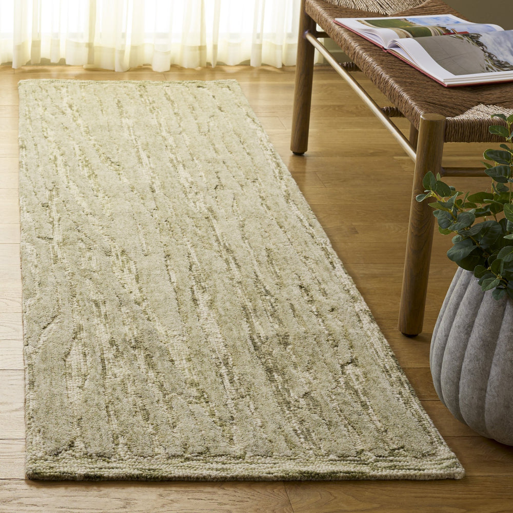 Safavieh Abstract Round Hand‑Tufted Green And Ivory Rug, Wool-Cotton Blend, Plush 0.5" Pile For Living Rooms 6'-0" x 6'-0" ABT560Y-6R