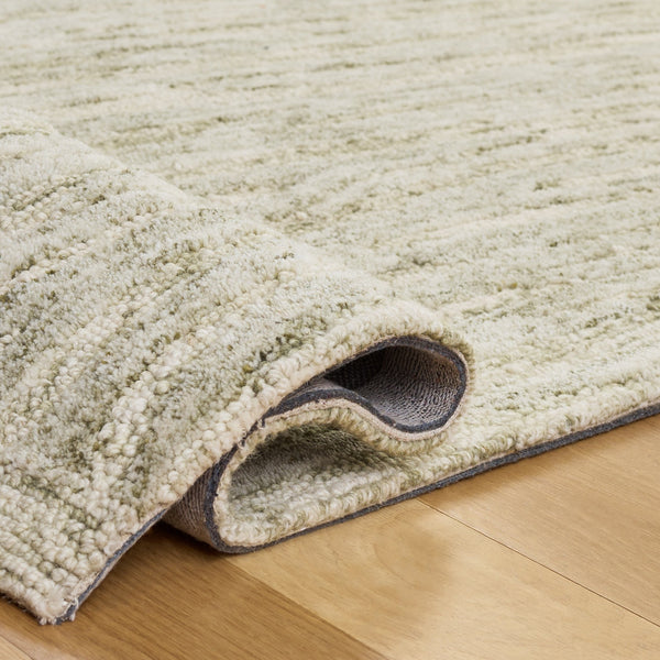 Safavieh Abstract Hand-Tufted Green And Ivory Runner — Wool-Cotton Modern Minimalist Hallway Rug, 1/2" Pile 2'-3" x 8'-0" ABT560Y-28