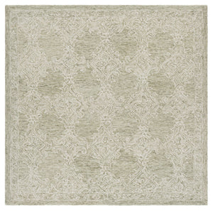 Safavieh Abstract Hand-Tufted Green & Ivory Runner Rug, Wool-Cotton Low Pile, Durable Hallway Accent Rug 2'-3" x 8'-0" ABT561Y-28