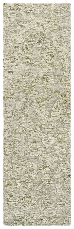 Safavieh Abstract Hand-Tufted Green Ivory Runner — Low-Profile Wool-Cotton Blend, Durable Soft Texture For Hallways 2'-3" x 8'-0" ABT562Y-28
