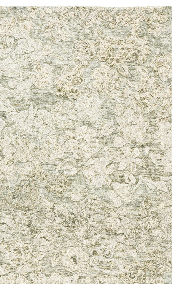 Safavieh Abstract Hand-Tufted Green And Ivory Area Rug — Modern Abstract Floral Design, Wool-Cotton Blend Elegance 6'-0" x 6'-0" ABT562Y-6SQ