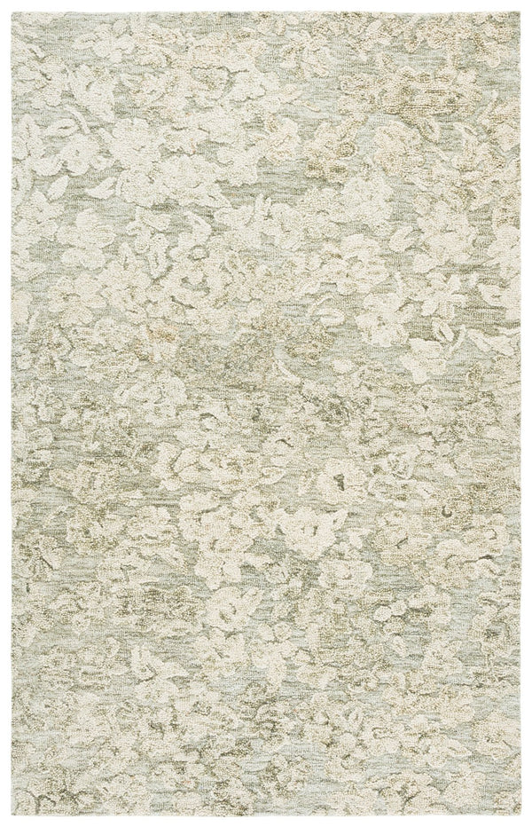 Safavieh Abstract Hand‑Tufted Green And Ivory Area Rug — Wool‑Cotton Low‑Profile Pile, Modern Farmhouse Chic 4'-0" x 6'-0" ABT562Y-4