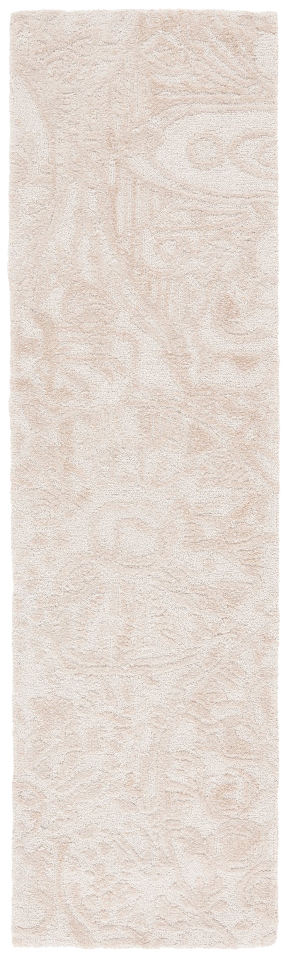 Safavieh Abstract Hand-Tufted 6Ft Round Beige Ivory Rug — Plush 1/2" Pile, Floral-Textured Wool Blend, Crafted In India ABT612B-6R