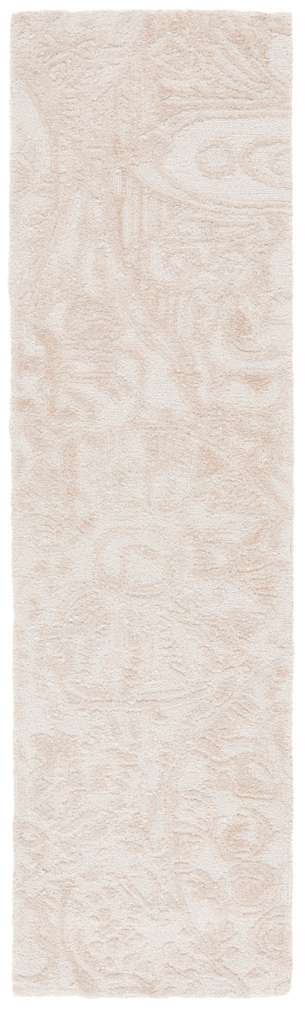 Safavieh Abstract Hand-Tufted 6Ft Round Beige Ivory Rug — Plush 1/2" Pile, Floral-Textured Wool Blend, Crafted In India ABT612B-6R