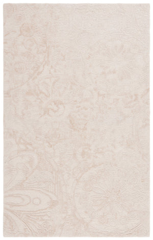 Safavieh Abstract Hand-Tufted 6Ft Round Beige Ivory Rug — Plush 1/2" Pile, Floral-Textured Wool Blend, Crafted In India ABT612B-6R