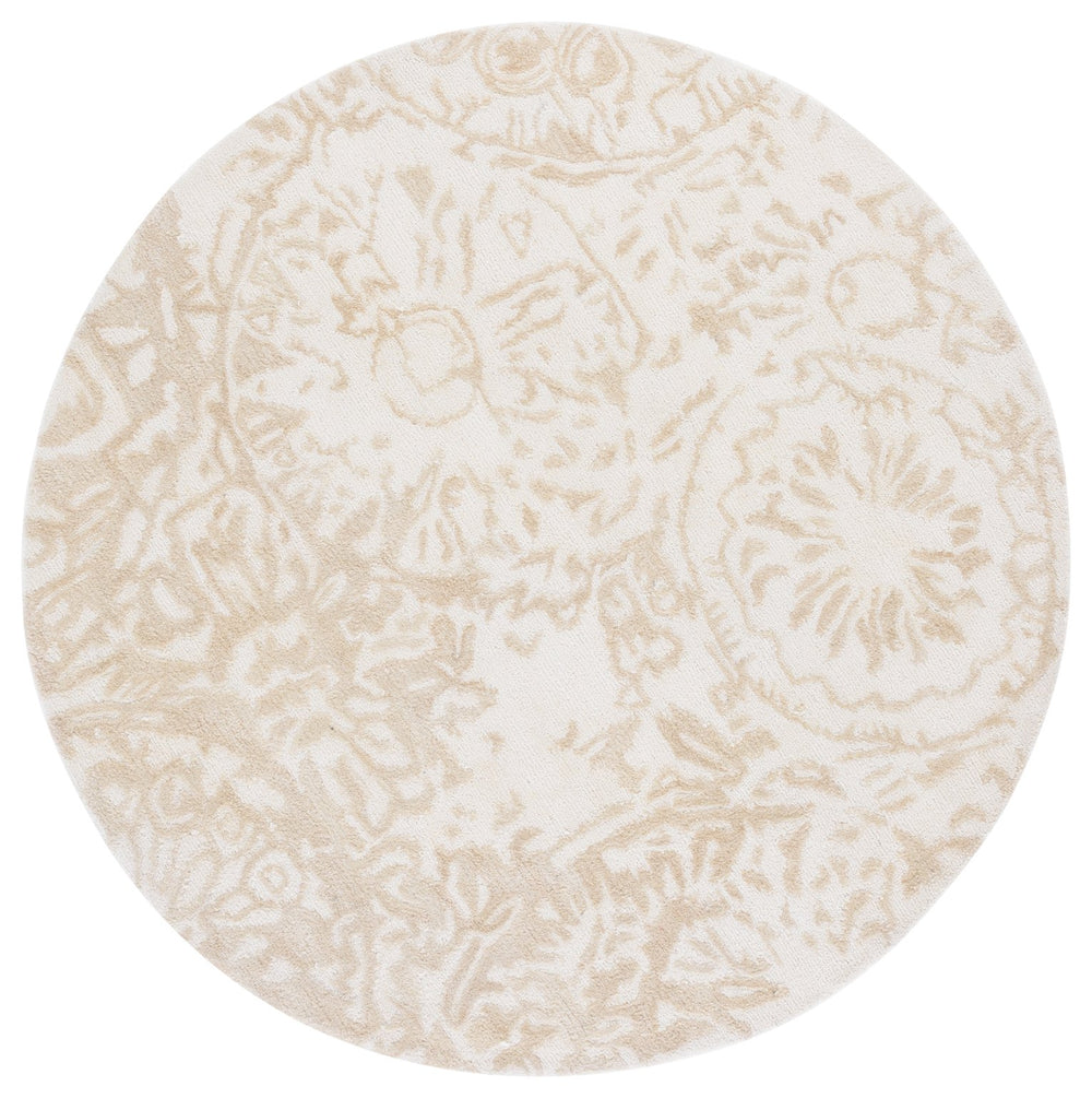 Safavieh Abstract Luxurious Hand-tufted Area Rug - Elegant Floral Design, Soft Underfoot Comfort For Your Home Beige ,Ivory 50% Wool,15% Viscose,25% Nylon,10% Cotton Abt612b-3