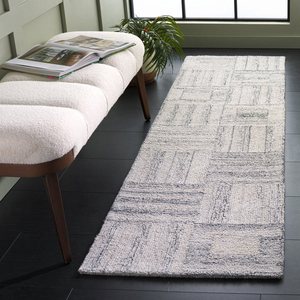 Safavieh Abstract Hand-tufted Runner Rug - Modern Geometric Design, Durable & Eco-friendly For Stylish Spaces Grey 27% Wool,27% Nylon,27% Pet,9% Viscose,10% Cotton Abt614f-28