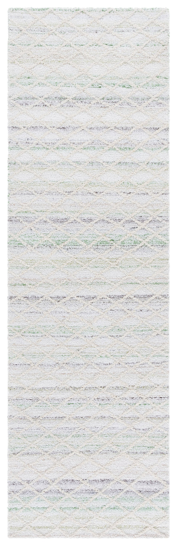 Safavieh Abstract Modern Hand-tufted Runner Rug - Elegant Lattice Design For Timeless Home Sophistication Green ,Ivory 27% Wool,27% Nylon,27% Pet,9% Viscose,10% Cotton Abt615y-28